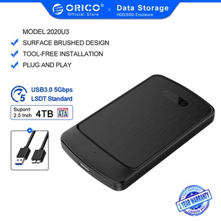 ORICO HDD Case 2.5 inch SATA to USB 3.0 Hard Disk Case Tool Free 5Gbps 4TB SSD HDD Enclosure with Auto Sleep (2020U3)