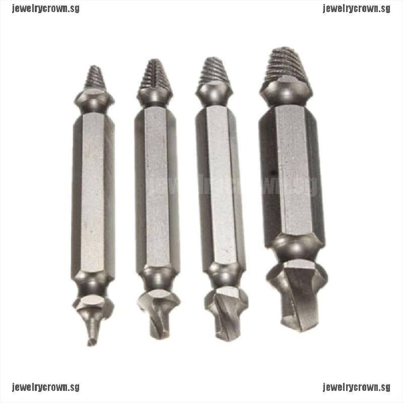 [Jewelry] 4 Pieces Kit Double Side Damaged Screw Extractor Out Remover Bolt Stud Tool [Crownsg]