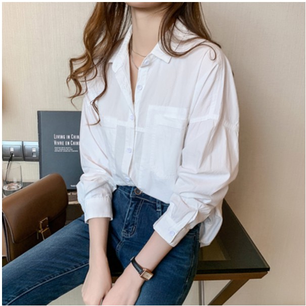 korean style white blouse