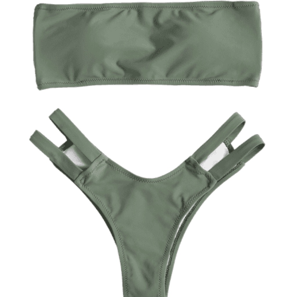 zaful olive green bikini