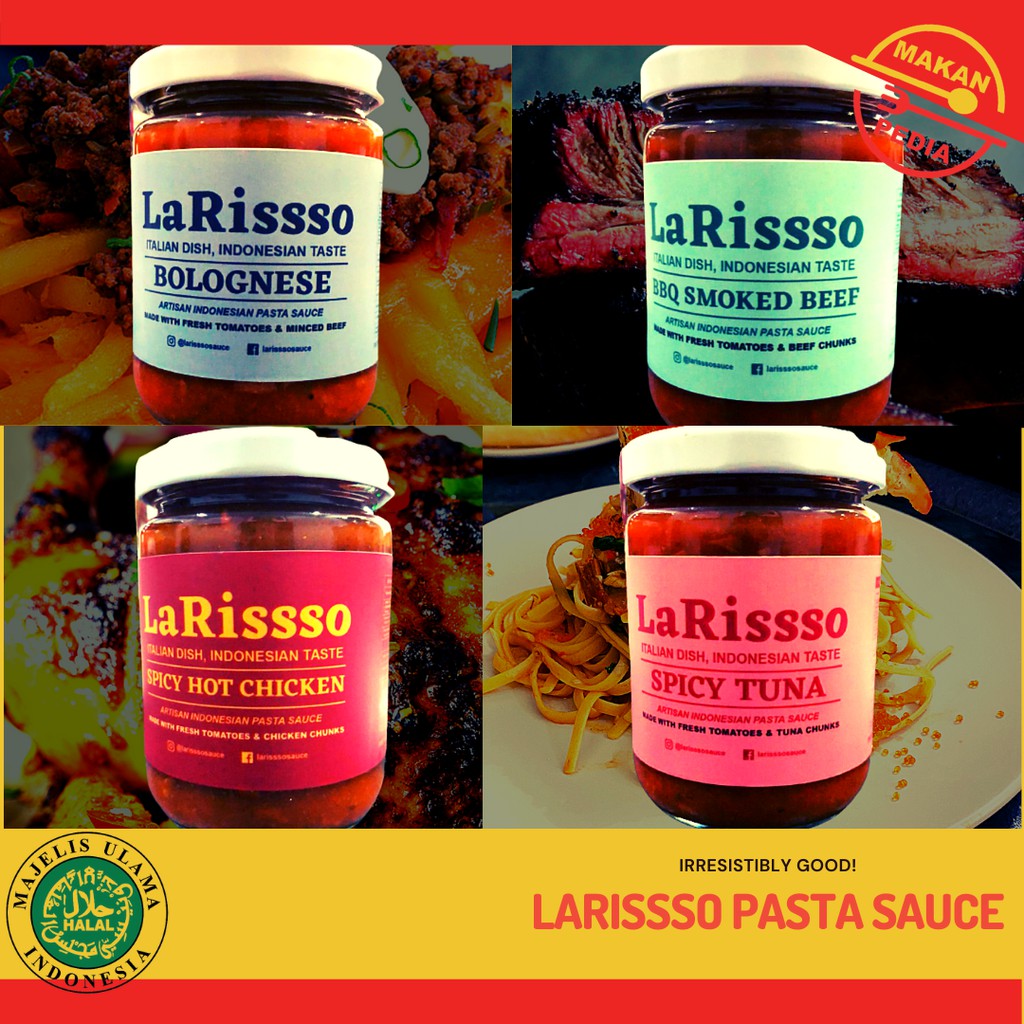 [Makanpedia] [Larissso] [Halal] Pasta Sauce Unique flavors 250g Shopee Singapore