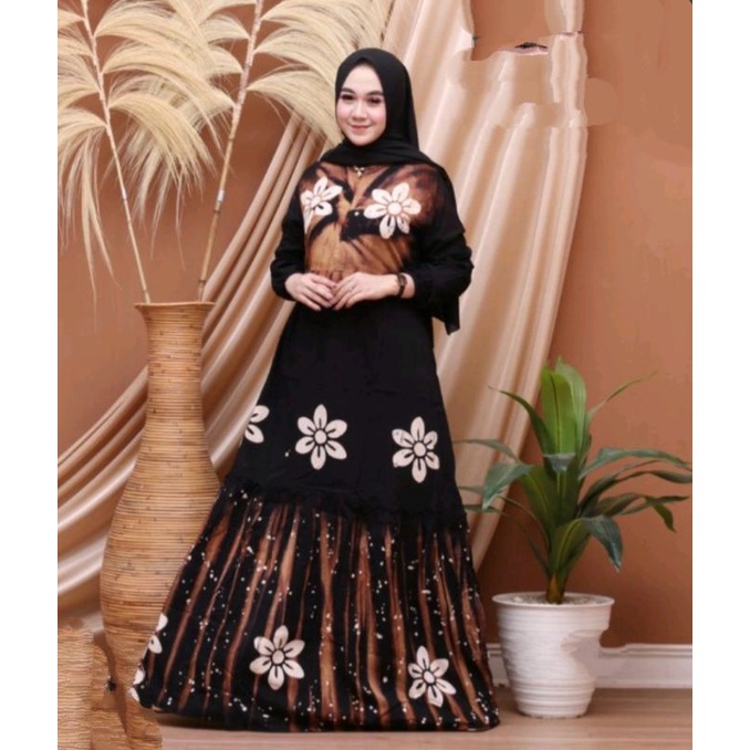 TERLARIS BATIK ROJO NONGKO gamis rayon twill | GAMIS MALAMAN PREMIUM