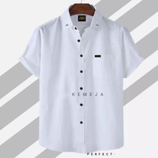 KEMEJA Men's Plain Shirt Short Sleeve Distro Premium Size M To XXXL
