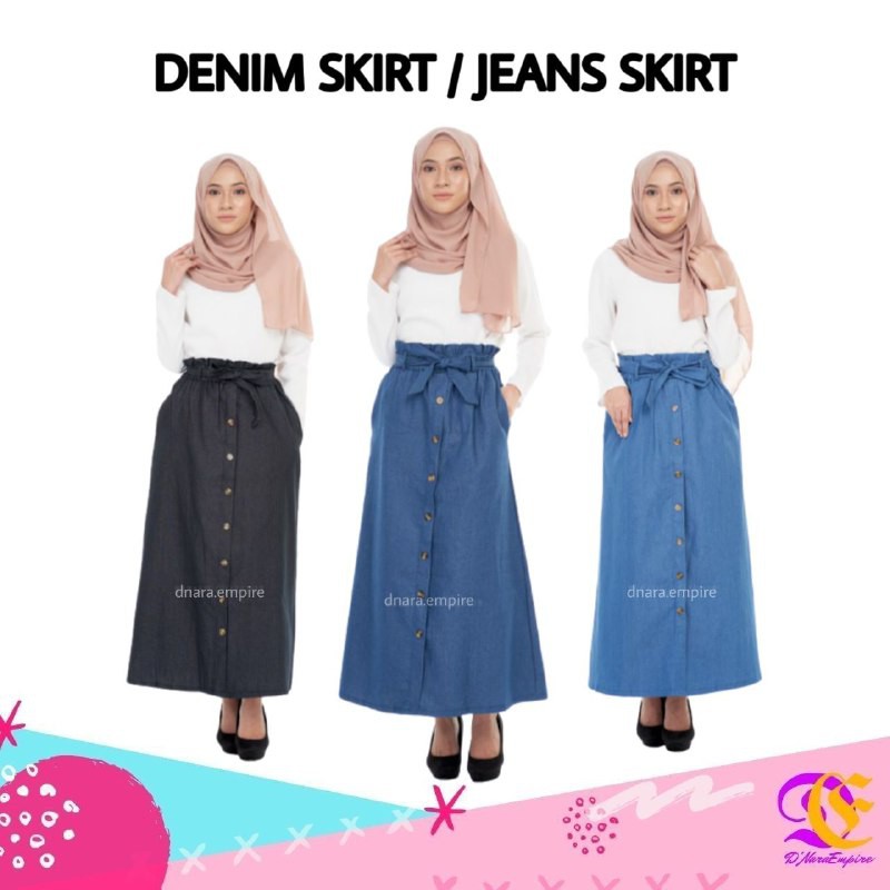 skirt denim muslimah