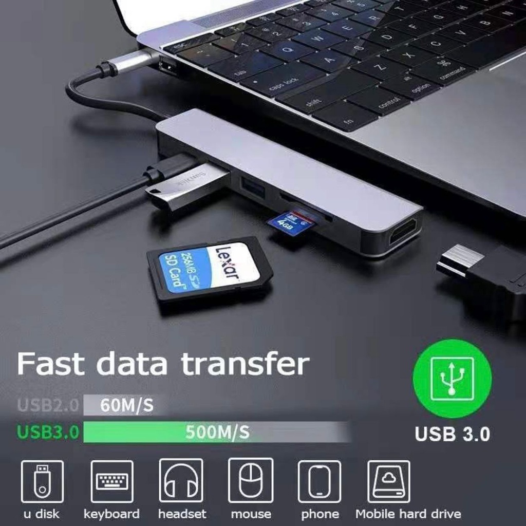 SG | USB C Hub Converter Adaptor Type C to USB for Laptop Computer PC Macbook Windows Mac OS Compatible
