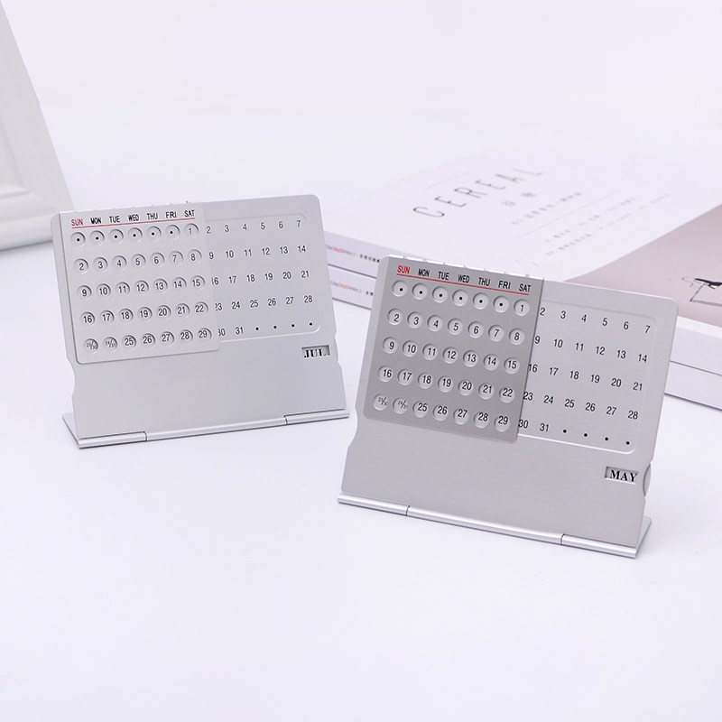 Ultra Thin Metal Desktop Calendar Super Perpetual Unique 100 Years