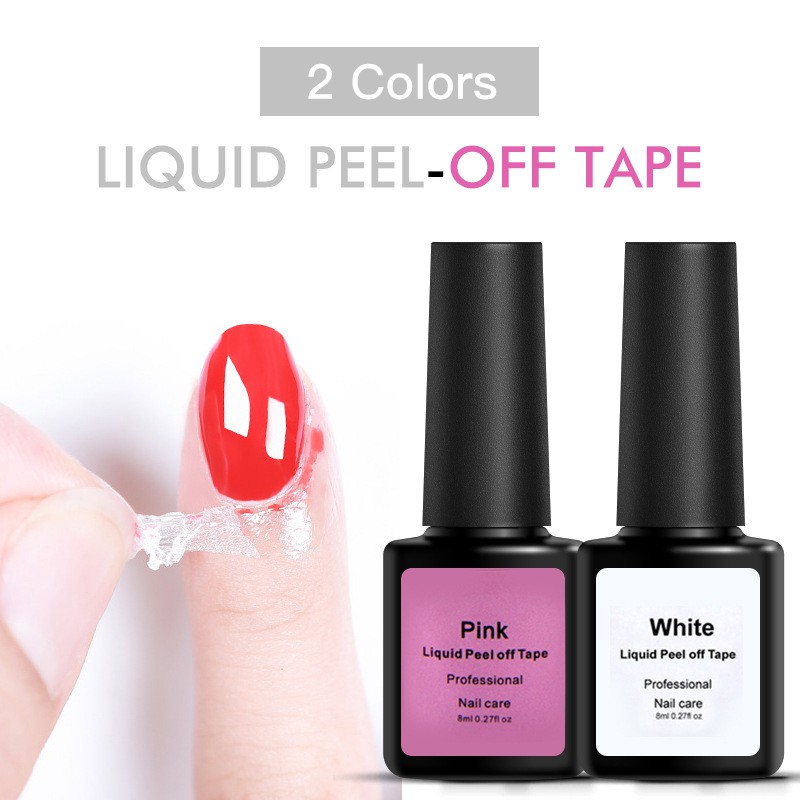 8ml White/Pink Liquid Peel Off Tape for Nail Polish Finger Skin Protected  Remove Gel Manicure Tools | Shopee Singapore