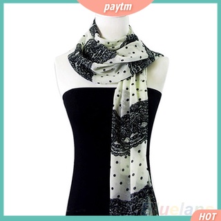 Image of thu nhỏ PTM--Women's Stylish Long Soft Chiffon Scarf Lace Pattern Print Polka Dot Shawl #4