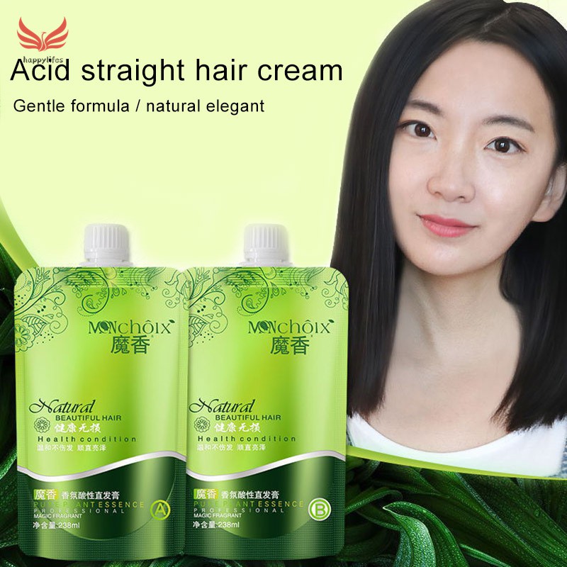 Hair Relaxer Straighter Softener Cream Set Damaged Hair Repair