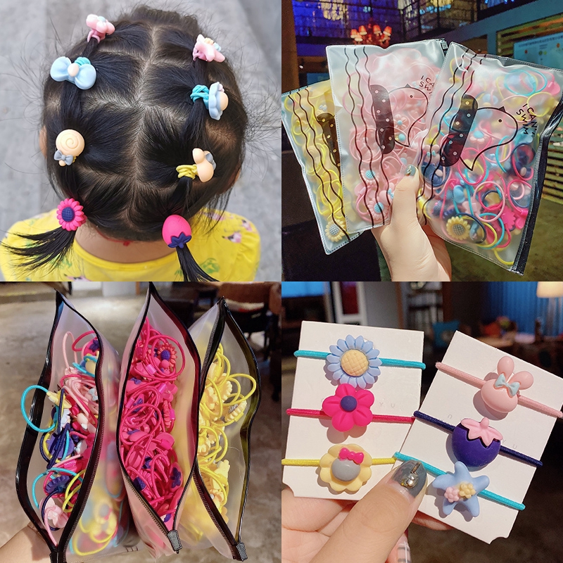 Korean Fashion Kids Hairband Hair Tie Rubber Band Ponytail Hair Ring Girls Hair Accessories Gift Headdress