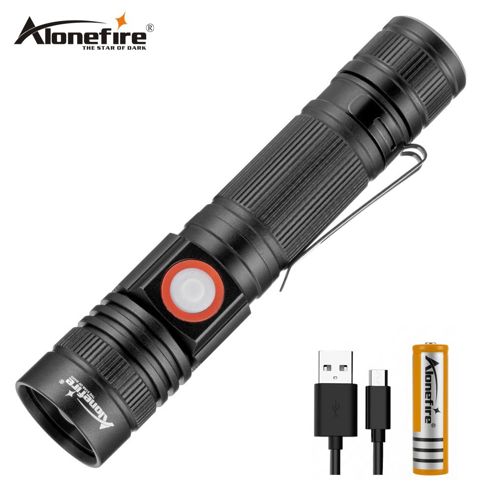 Alonefire X003 T6 3Mode LED Flashlight Usb Zoom Rechargeable Torch For ...