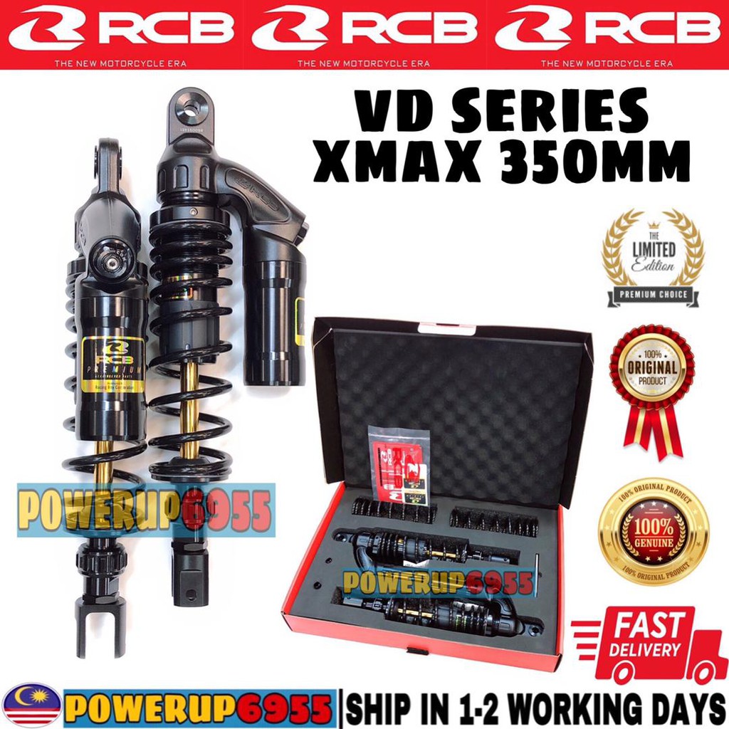 Shop Malaysia Rcb Yamaha 250 Xmax Vd Series Absorber Absober Gas Tank Premium Edition Black Gold Suspension Racing Boy Shopee Singapore