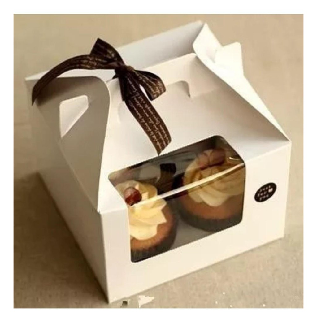(10pcs) Cupcake box 4 cavity empty packaging gift cake