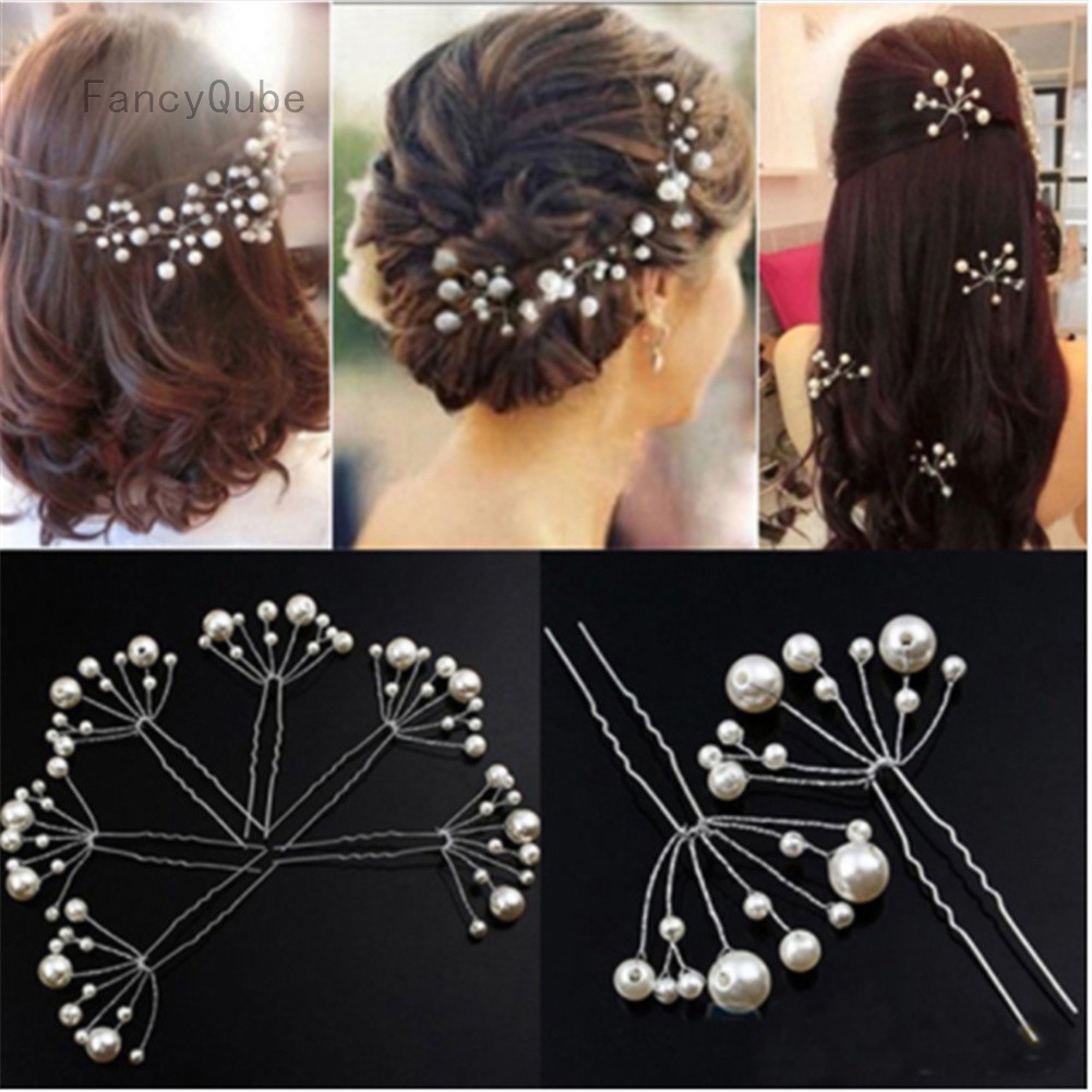 Pearl Bridal Wedding Hair Pins Jewelry Accessories Headwear Girls
