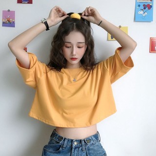 Women Crop Tops Round Neck Baju Crop Top Half Short T Women Crop Tops Round Neck Baju Crop Top Half Short T