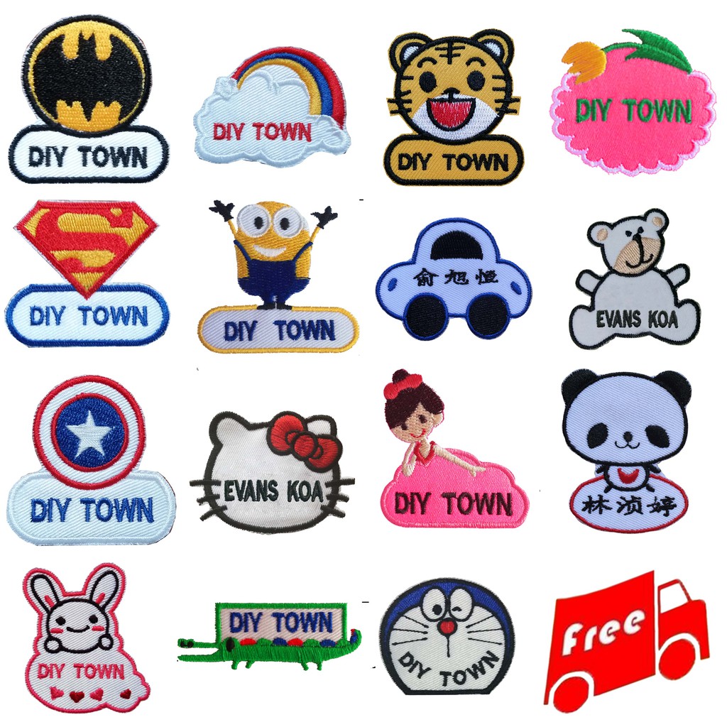 Name Lovely Pattern Couple s Name Embroidery Kids Stickers Art Design Use In School Shopee Singapore