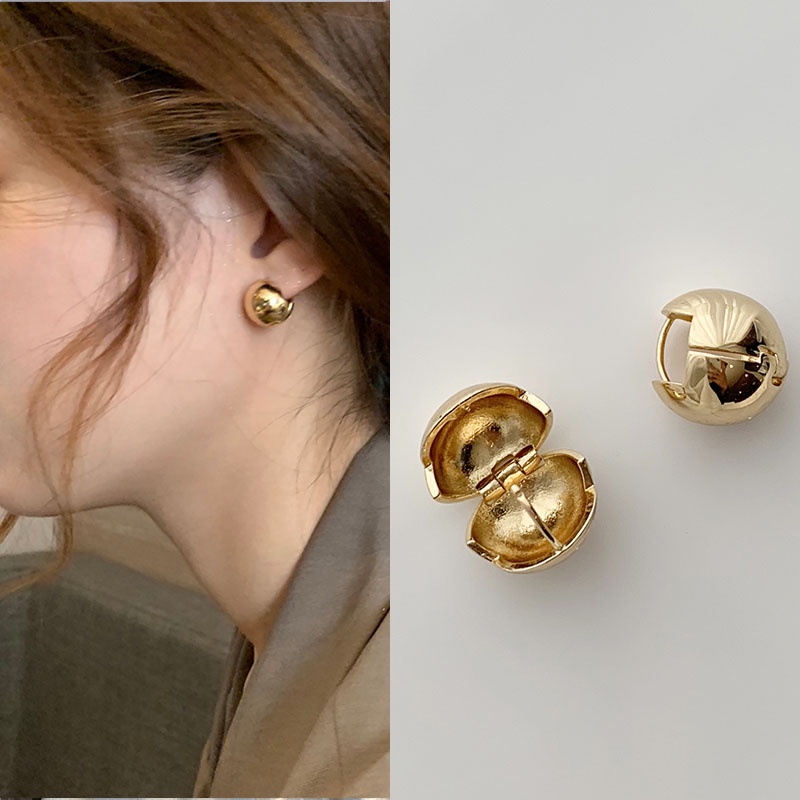Silver/Gold Elegant Lady Round Ball Earring Ear Studs Jewelry Accessory for Lovely Girls