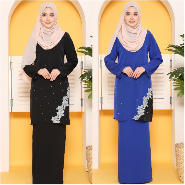 Kurung Moden Lace And Tampal Stone Shopee Singapore