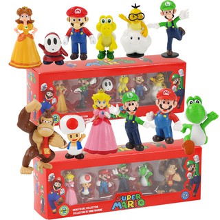 22pcs Set Super Mario Bros Family Pvc Figures Toys Mario Luigi Wario Waluigi Toad Yoshi Shopee Singapore - luigi morph roblox