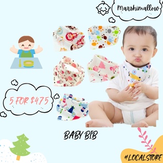 🇸🇬 Reversible Cotton Triangle Baby Feeding Bib Type A