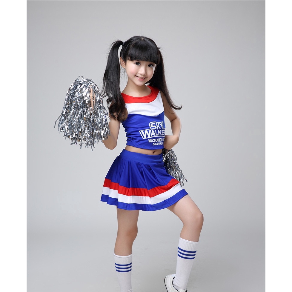 Women's Cheerleader Uniform Costume Soccer Carnival Party Outfit Knee Socks Sets