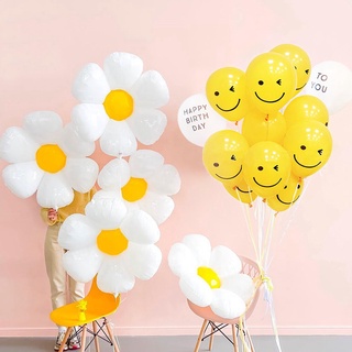 Smiley Daisy Theme Latex Balloon Yellow Blink Balloons Sun Flower Wedding Birthday Anniversary Party Supplies