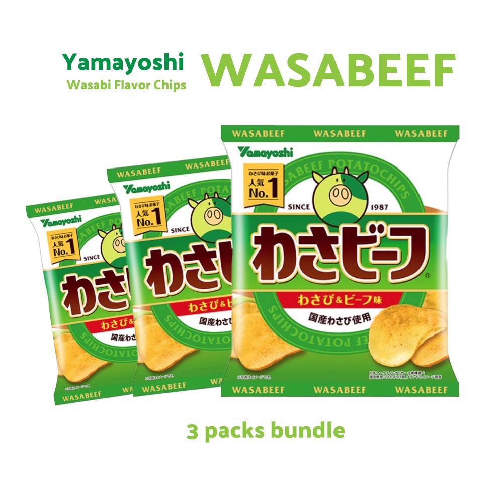 YAMAYOSHI WASABEEF WASABI Flavor Potato Chips 50g X 3 Package Made in