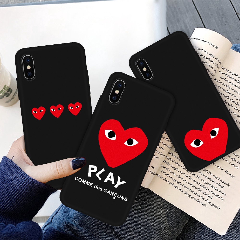 Love Cdg Play Comme Des Garcons Pattern Soft Tpu Case For Iphone 11 Pro Max X Xs Max Xr 7 8 6s Plus Shopee Singapore