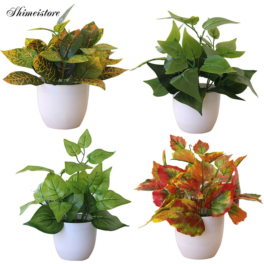 [AF3] Artificial Flower Foliage Plant Potted Bonsai Desk Shopee Singapore