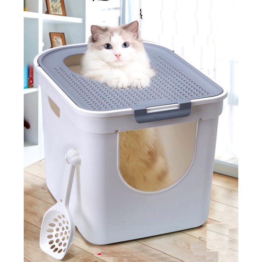 fully enclosed cat litter box toilet pet cats antisplash large cat