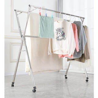 The Furniture Store  Foldable Extendable x Rack - Clothes Rack Laundry Drying Rack Strong Stainless Steel Poles