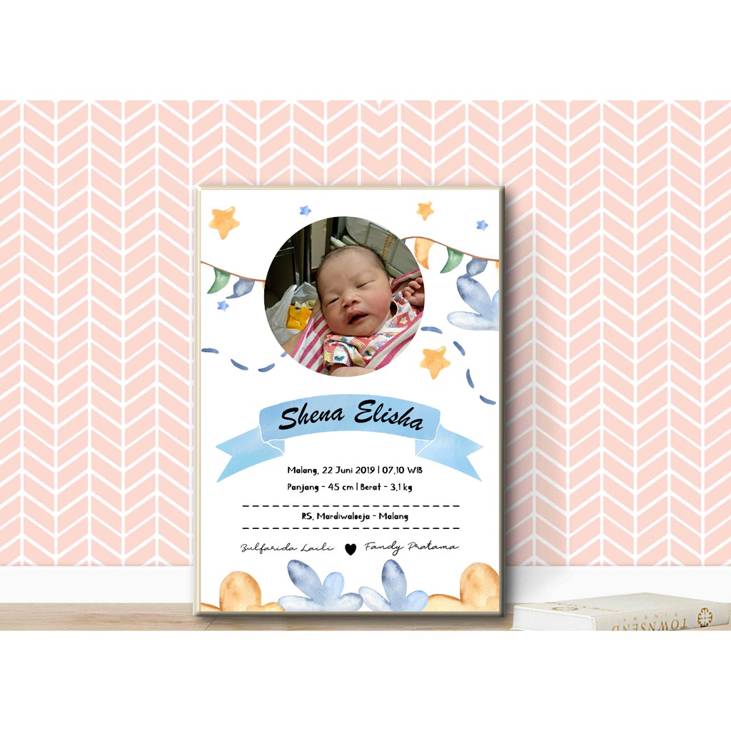 Biodata Baby Frame Biodata Baby Mdf Size 20x30cm Beautiful Design Elegant Best Prices Shopee Singapore