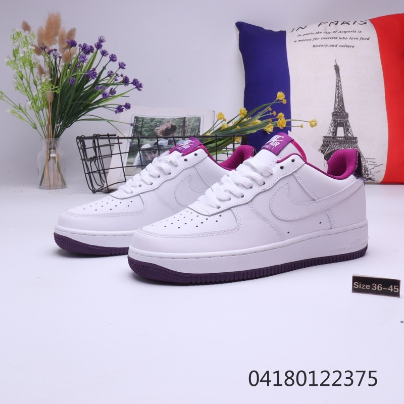 nike air force 1 purple and white