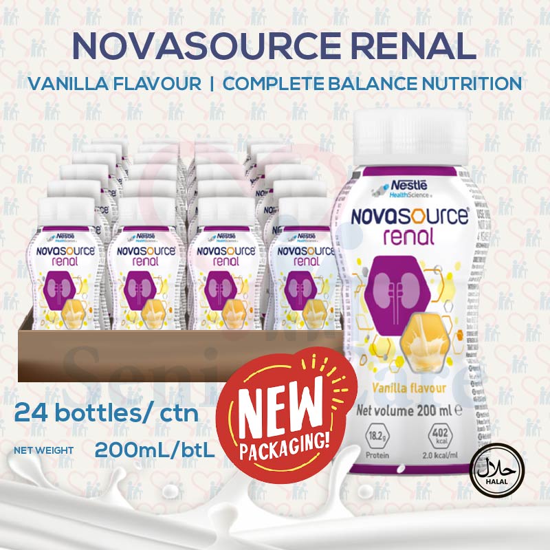 Nestle Novasource Renal 200ml Carton of 24 Milk Liquid Nutritional
