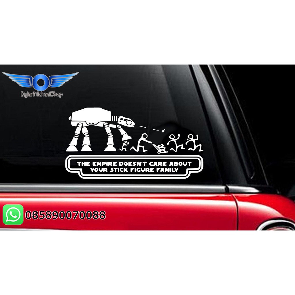 Car Sticker Star Wars Stick Figure Happy Family Sticker Not Care 02 |  Shopee Singapore