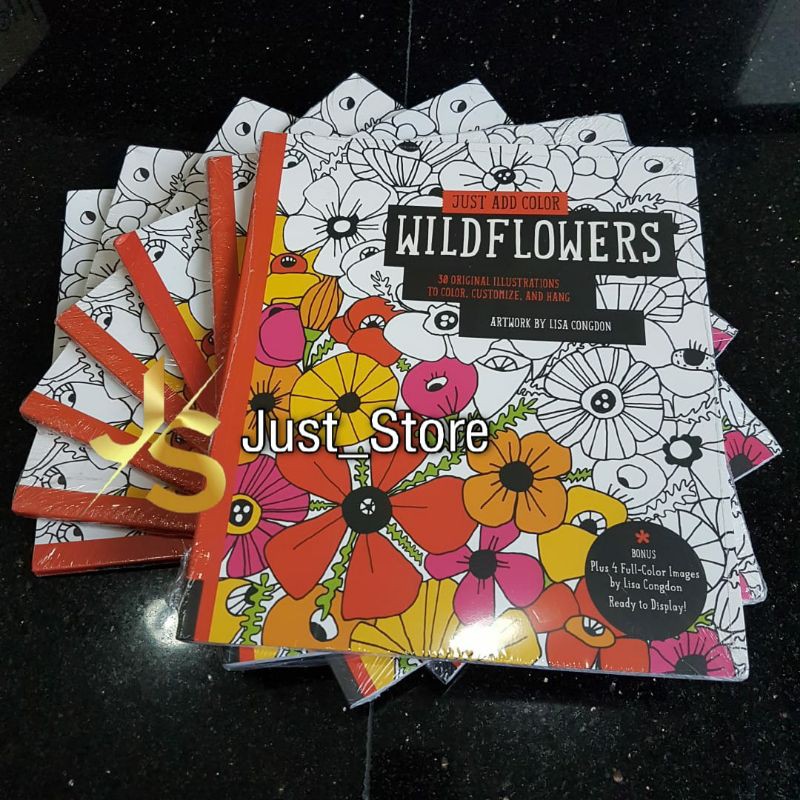 Download Just Add Color Wildflowers Adult Coloring Book Import Shopee Singapore