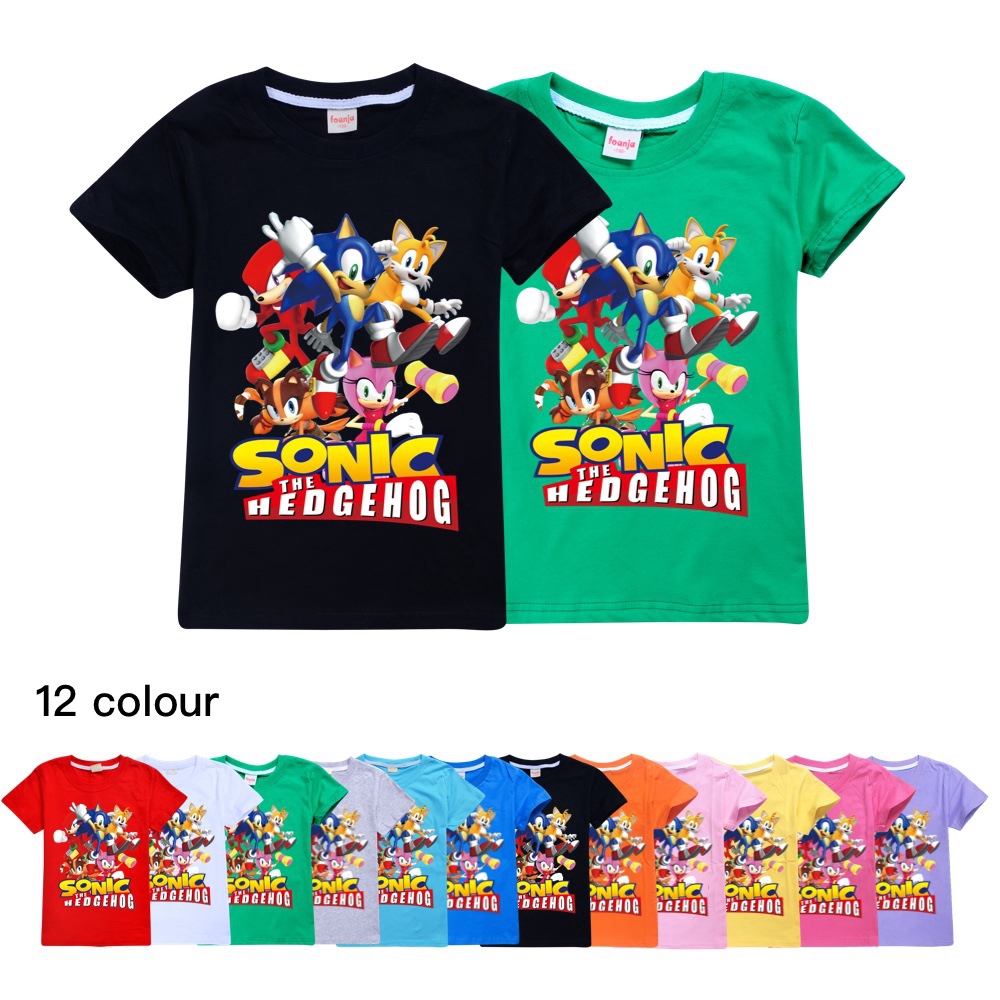 2020 Kids Fashion Boy's Girls Clothing Tops Sonic the Hedgehog T-shirt ...