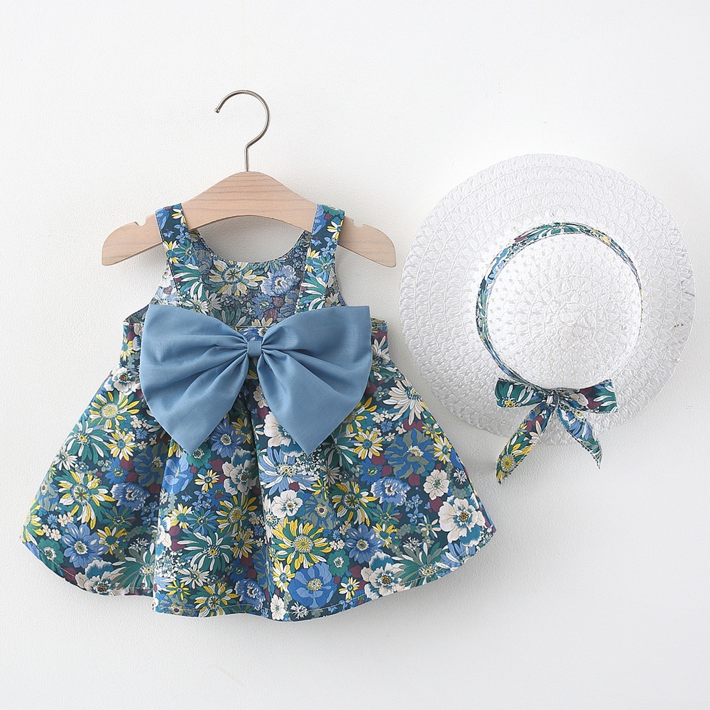 Casual Beach Set Clothes For Baby/Toddler Girl Hawaiian Dresses,Wesracia Strap Tops Floral Shorts Sun Hat UV 