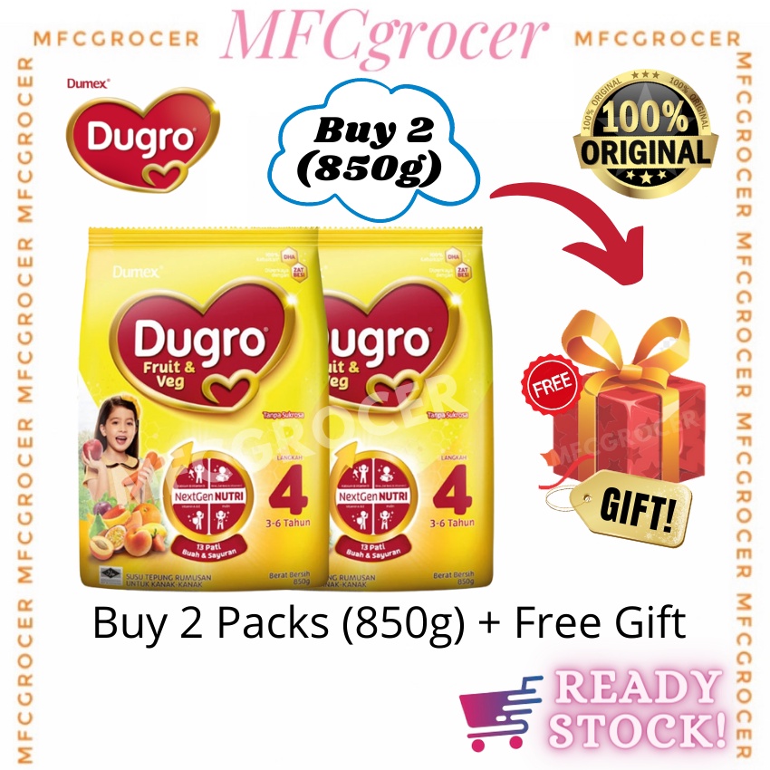 Dumex Dugro 4 Fruit Veg 850g Buy 2 Packs And Get 1 Free Gift Shopee Singapore