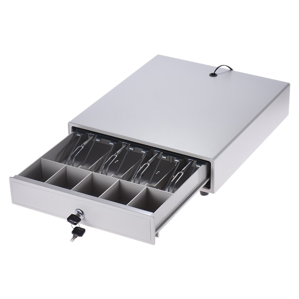 Heavy Duty Electronic Cash Drawer Box Case Storage 4 Bill 5 Coin
