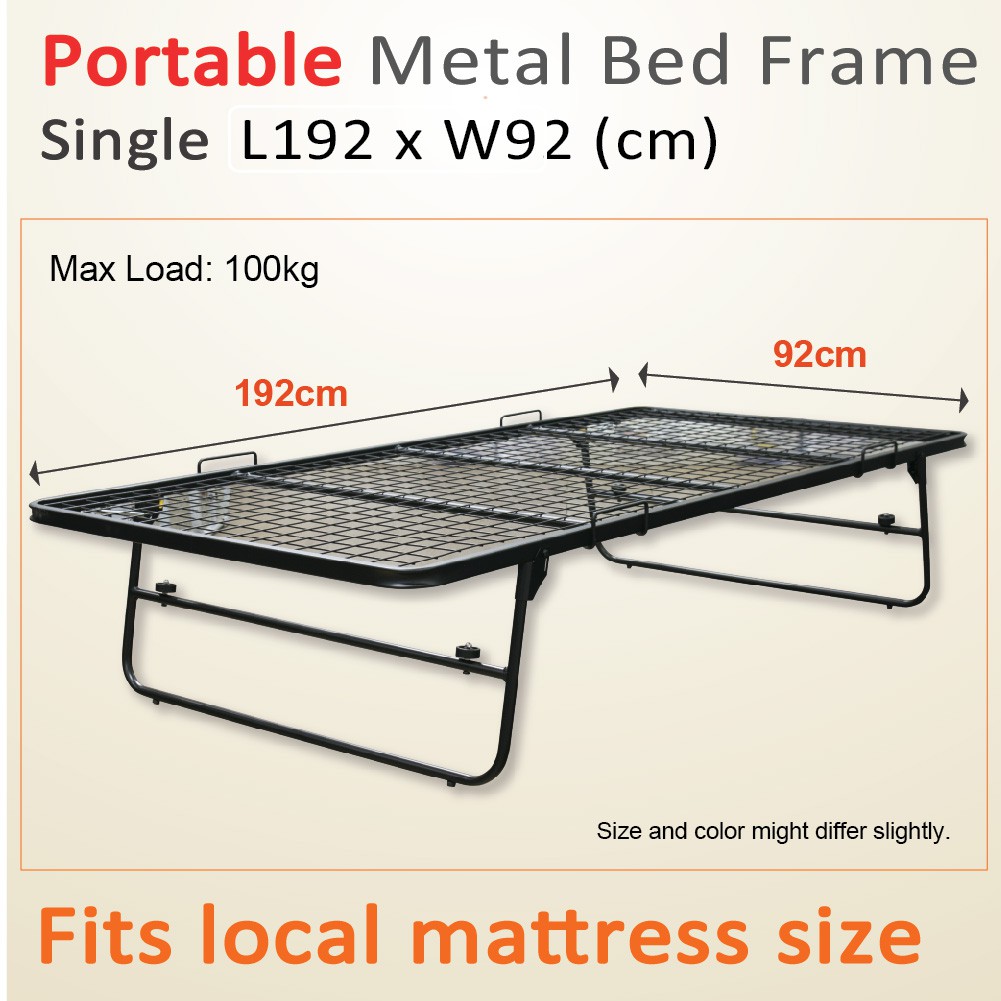 Portable Metal Bed Frame Single With Mattress Buy Option Available
