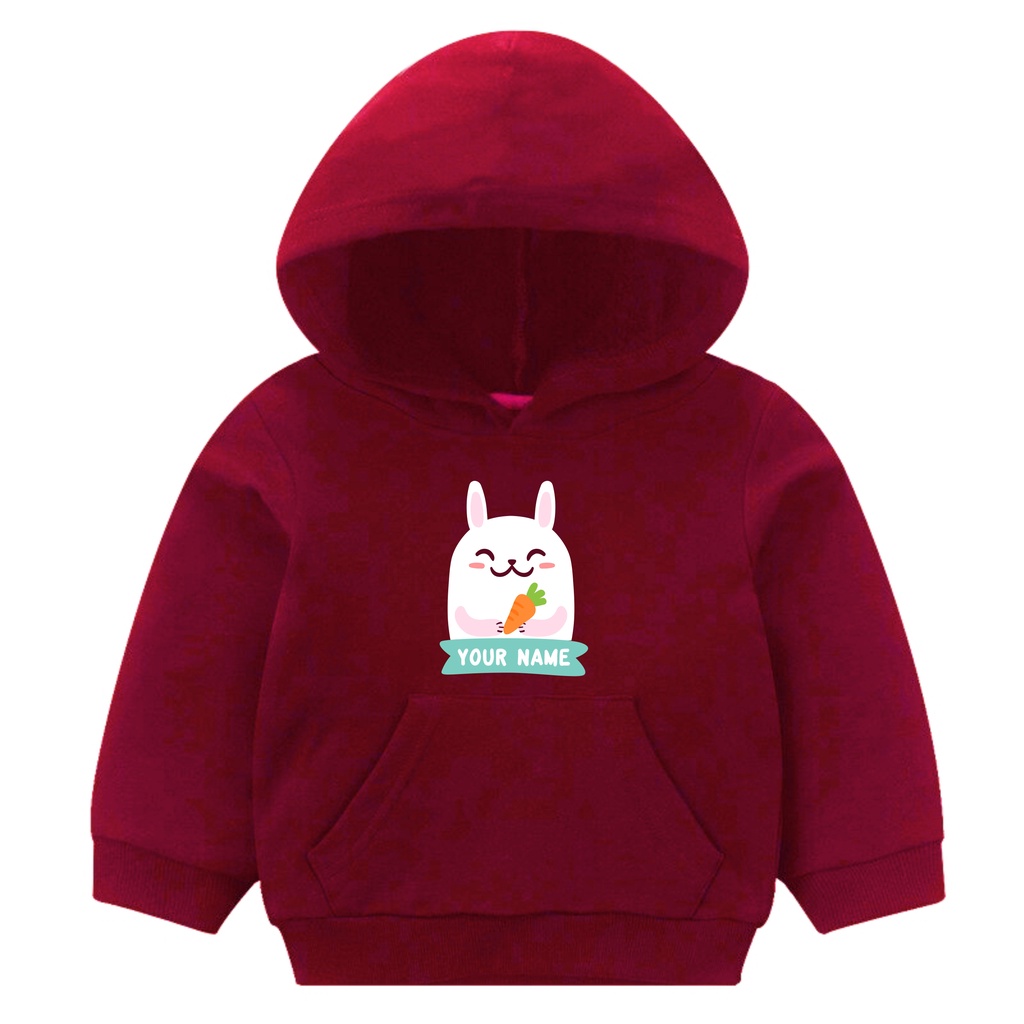 Hoodie Girls Can Use Name Age 1 2 3 4 5 6 Years Old Rabbit motif CN