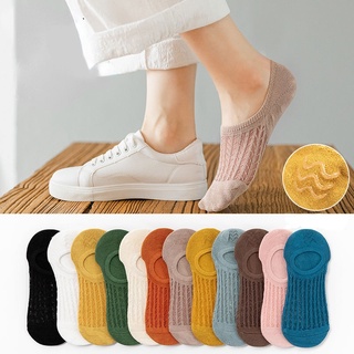 Image of 【READY STOCK】women Socks High Quality Silicone Non-Slip Women Cotton Socks Cute Soild Color invisible Boat Socks