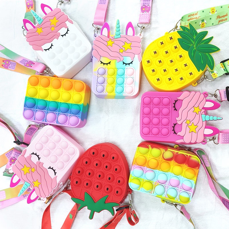 Cute Rainbow Unicorn Pop It Coin Pouch Sensory Bubble Fidget Toy Kids Push Pop Figet Toys Cartoon Sling Bag – >>> top1shop >>> shopee.sg