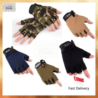 Image of 🇸🇬Ready Stock🇸🇬1 Pair 511 Gloves Outdoor Glove Rider Half Finger Glove Motorcycle Cycling Gloves Tactical Hand Gloves