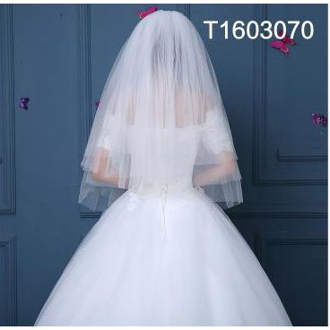 ivory wedding veil short