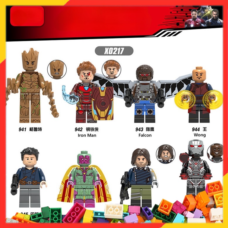 Avengers Toys Groot Marvel Superhero Figure Blocks Lego Minifigures ...