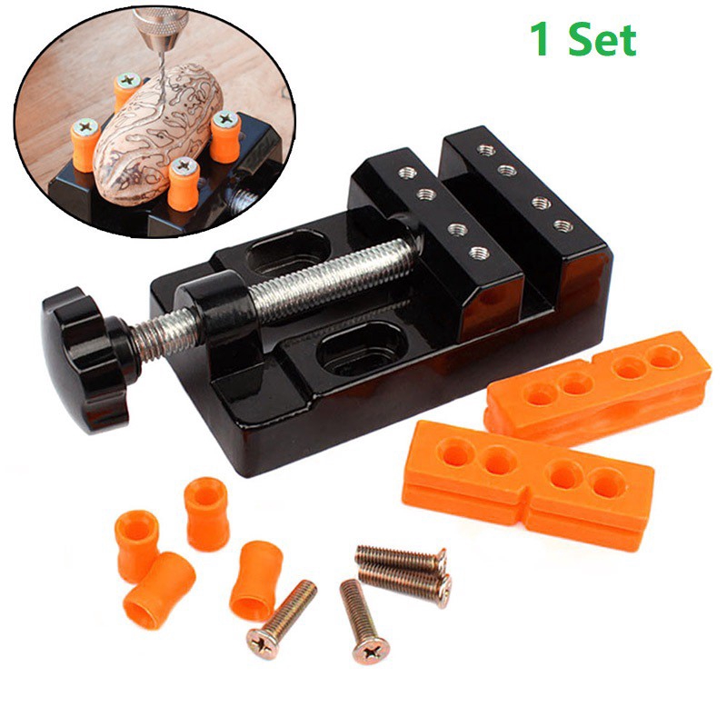 Mini Suction Vise Drill Press Vise Walnut Clamp Table Bench Vice DIY Tool 