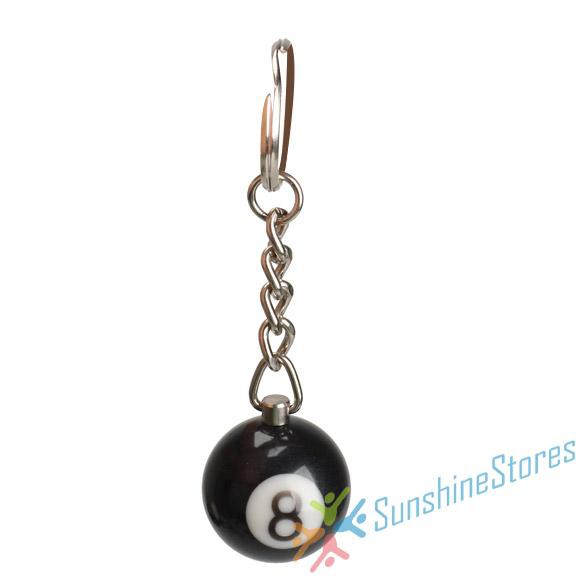 2Pcs Billiard Pool Keychain Snooker Table Ball Key Ring Gift NO.8 Lucky Keychain
