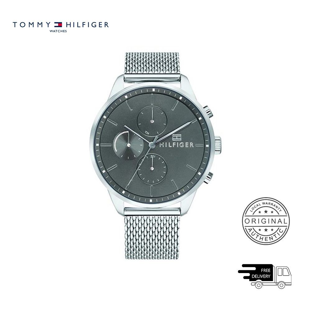 Ejendommelige Kærlig Ansigt opad Tommy Hilfiger Grey Stainless Steel Men's Watch 1791484 | Shopee Singapore